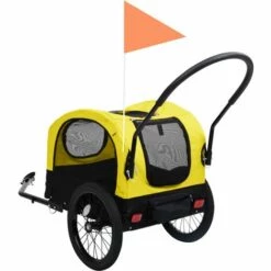 VidaXL Remorque De Vélo De Chiens Et Poussette 2-en-1 Jaune Et Noir - Jaune 9 VidaXL Remorque De Vélo De Chiens Et Poussette 2-en-1 Jaune Et Noir - Jaune -Cage, caisse et transport pour chien Soldes 24406646 5