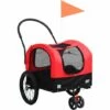 VidaXL Remorque De Vélo De Chiens Et Poussette 2-en-1 Rouge Et Noir - Rouge