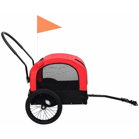 VidaXL Remorque De Vélo De Chiens Et Poussette 2-en-1 Rouge Et Noir - Rouge 4 VidaXL Remorque De Vélo De Chiens Et Poussette 2-en-1 Rouge Et Noir - Rouge – Image 4
