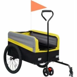 VidaXL Remorque à Vélo Cargo XXL 2 En 1 Et Chariot Jaune Gris Et Noir - Multicolore 8 VidaXL Remorque à Vélo Cargo XXL 2 En 1 Et Chariot Jaune Gris Et Noir - Multicolore -Cage, caisse et transport pour chien Soldes 24574609 4
