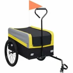 VidaXL Remorque à Vélo Cargo XXL 2 En 1 Et Chariot Jaune Gris Et Noir - Multicolore 9 VidaXL Remorque à Vélo Cargo XXL 2 En 1 Et Chariot Jaune Gris Et Noir - Multicolore -Cage, caisse et transport pour chien Soldes 24574609 5