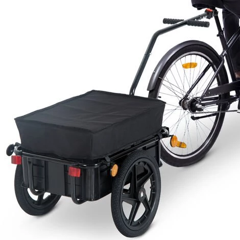 HOMCOM Remorque Vélo Remorque De Transport Pour Vélo 144L X 59l X 80H Cm Barre D'attelage Universelle Acier Noir 2 HOMCOM Remorque Vélo Remorque De Transport Pour Vélo 144L X 59l X 80H Cm Barre D'attelage Universelle Acier Noir – Image 2
