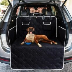 BEARSU Protection Coffre Voiture Pour Chien Avec Protection Latérale Universelle – Tapis De Protection Robuste Pour Chien, 185 X 103 Cm Couverture De Coffre Pour Toutes Les Voitures