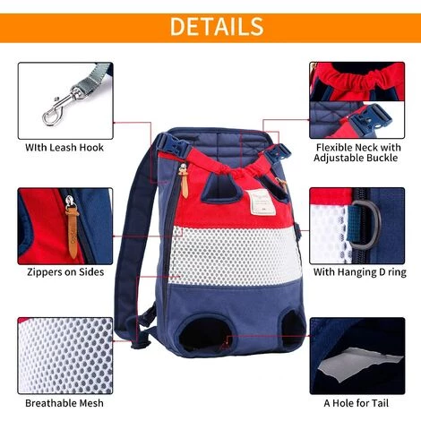 DEVENIRRICHE Sac Ventral Chien, Porte Chien Sac Transport Pour Chien Chat (M ) Sac à Dos Sortie, Voyage, Camping Sac Ventral De Transport Pour Petit Animaux Portable Et Sûr Supporte Jusqu'a 12KG 3 DEVENIRRICHE Sac Ventral Chien, Porte Chien Sac Transport Pour Chien Chat (M ) Sac à Dos Sortie, Voyage, Camping Sac Ventral De Transport Pour Petit Animaux Portable Et Sûr Supporte Jusqu'a 12KG – Image 3