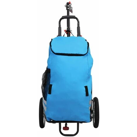 YOUTHUP Remorque De Vélo Pliable Avec Sac D'épicerie Bleu Et Noir 2 YOUTHUP Remorque De Vélo Pliable Avec Sac D'épicerie Bleu Et Noir – Image 2