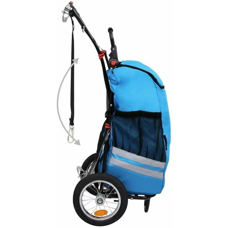 YOUTHUP Remorque De Vélo Pliable Avec Sac D'épicerie Bleu Et Noir 4 YOUTHUP Remorque De Vélo Pliable Avec Sac D'épicerie Bleu Et Noir – Image 4