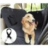 LONGZIMING Housses De Siège D'auto Pour Chien Universelle, Housse Protection De Siège D'arrière Avec Poche De Rangement, Housse Banquette Imperméable Pour Voiture Et SUV Tansport(146 X 136cm,Noir)