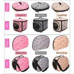 LBTN Pour Chat Chien Chiot Cobaye Hamster Pliable Respirant] Mini / Petit / Moyen / Grand Sac à Main Portable Pour Animal De Compagnie Sac à Bandoulière Sac De Voyage 3 Couleurs (beige, Grand) -Cage, caisse et transport pour chien Soldes 26810506 4