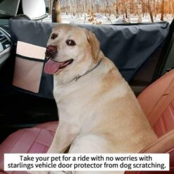 BARES Protecteur Porte De Voiture Imperméable Pour Chien 2 Housse De Protection Pour Animaux Garde Couverture Etanche De Pet Tous Les Véhicules Ensemble Réglable Rangement Voyage Noir -Cage, caisse et transport pour chien Soldes 27114945 4