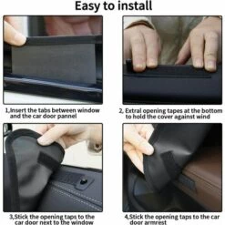 BARES Protecteur Porte De Voiture Imperméable Pour Chien 2 Housse De Protection Pour Animaux Garde Couverture Etanche De Pet Tous Les Véhicules Ensemble Réglable Rangement Voyage Noir -Cage, caisse et transport pour chien Soldes 27114945 5