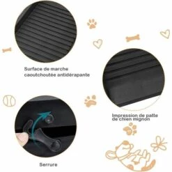 COSTWAY Rampe Pour Animaux Pliable 155x40,5CM En Plastique Surface Antidérapante Support Jusqu’à 75KG Idéal Pour Voiture/Camion Noir -Cage, caisse et transport pour chien Soldes 27302999 4