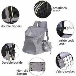 LITZEE Sac à Dos De Transport Pour Chien Et Chat Pour Animal De Compagnie Pet Carrier Pour Petit Pet En Plein Air Randonnée Camping -33x30x24cm -Cage, caisse et transport pour chien Soldes 27988587 3