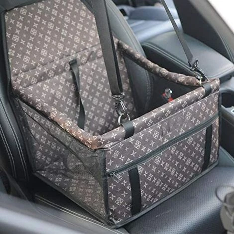 LITZEE Siège D'auto Pour Chien, Porte-siège Pliant Imperméable Pour Chien Avec Ceinture De Sécurité Et Sac De Rangement, Siège D'appoint De Voiture Pour Chiens Ou Chats (Brown Classique) 1 LITZEE Siège D'auto Pour Chien, Porte-siège Pliant Imperméable Pour Chien Avec Ceinture De Sécurité Et Sac De Rangement, Siège D'appoint De Voiture Pour Chiens Ou Chats (Brown Classique)