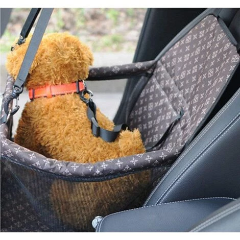 LITZEE Siège D'auto Pour Chien, Porte-siège Pliant Imperméable Pour Chien Avec Ceinture De Sécurité Et Sac De Rangement, Siège D'appoint De Voiture Pour Chiens Ou Chats (Brown Classique) 2 LITZEE Siège D'auto Pour Chien, Porte-siège Pliant Imperméable Pour Chien Avec Ceinture De Sécurité Et Sac De Rangement, Siège D'appoint De Voiture Pour Chiens Ou Chats (Brown Classique) – Image 2