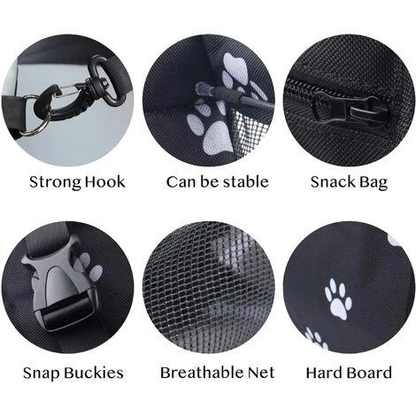 LITZEE Siège D'auto Pour Chien, Porte-siège Pliant Imperméable Pour Chien Avec Ceinture De Sécurité Et Sac De Rangement, Siège D'appoint De Voiture Pour Chiens Ou Chats (Brown Classique) 4 LITZEE Siège D'auto Pour Chien, Porte-siège Pliant Imperméable Pour Chien Avec Ceinture De Sécurité Et Sac De Rangement, Siège D'appoint De Voiture Pour Chiens Ou Chats (Brown Classique) – Image 4