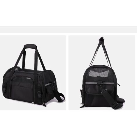 BETTERLIFE Sac à Main Pour Chat De Centre Commercial, Sac De Messager Pliable, Lavable Et Détachable Pour Chats, Chatons Et Chiens, Avions Pour Animaux De Compagnie (43 * 23 * 29 CM) Noir 2 BETTERLIFE Sac à Main Pour Chat De Centre Commercial, Sac De Messager Pliable, Lavable Et Détachable Pour Chats, Chatons Et Chiens, Avions Pour Animaux De Compagnie (43 * 23 * 29 CM) Noir – Image 2
