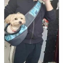 Triomphe Sac Pour Animaux De Compagnie Sac à Bandoulière Sac De Messager Pour Poitrine De Chien Sortir Sac Pour Animaux De Compagnie Portable Camouflage Bleu S (40 * 22 * ​​10cm -Cage, caisse et transport pour chien Soldes 28451846 3