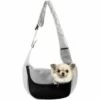 Triomphe Sac Pour Animaux De Compagnie Sac à Bandoulière Sac De Messager Pour Poitrine De Chien Sortant Sac Pour Animaux De Compagnie Portable, Noir Et Gris S (40 * 22 * ​​10cm