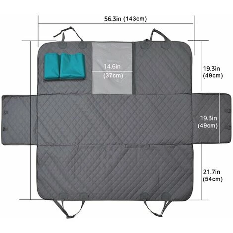 Triomphe Tapis De Voiture Pour Animaux De Compagnie Tissu Oxford Tapis De Chien Imperméable Gris Longueur 153cm De Large 143cm 2 Triomphe Tapis De Voiture Pour Animaux De Compagnie Tissu Oxford Tapis De Chien Imperméable Gris Longueur 153cm De Large 143cm – Image 2