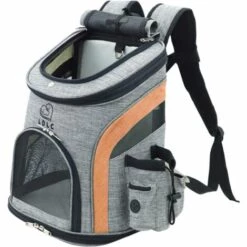 Triomphe Sac à Dos Pour Animaux De Compagnie Sac à Dos Pour Animaux De Compagnie En Tissu Oxford Sortir Sac à Dos Portable Pour Chats Et Chiens, M, Chrysanthème Gris