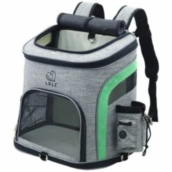 Triomphe Sac à Dos Pour Animaux De Compagnie Sac à Dos Pour Animaux De Compagnie Oxford Cloth Go Out Sac à Dos Portable Pour Chats Et Chiens, L, Gris Vert
