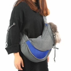 Triomphe Sac Pour Animaux De Compagnie Sac à Dos En Filet Respirant Pour Animaux De Compagnie, Sac à Bandoulière Diagonal Portable Pour Chats Et Chiens, Fournitures Pour Animaux De Compagnie, Grand, Bleu Royal -Cage, caisse et transport pour chien Soldes 28514535 5