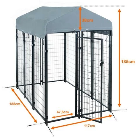 ESTEXO Niche Pour Chien Cage Pour Chien Maison Pour Chien 185x117x185cm 2 ESTEXO Niche Pour Chien Cage Pour Chien Maison Pour Chien 185x117x185cm – Image 2