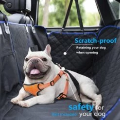 DONTODENT Pecute Housse De Siège Pour Chien Imperméable 100% , Housse Protection De Siège D'arrière Avec Fenêtre De Visualisation, Couverture Protection De Banquette Arrière Pour Voiture Et SUV 137*147