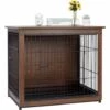 BINGO PAW Cage Pour Chien - Taille L 77,5x52,5x70cm - 2 En 1 Caisse En Bois Et En Métal