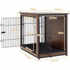BINGO PAW Cage Pour Chien - Taille L 77,5x52,5x70cm - 2 En 1 Caisse En Bois Et En Métal 9 BINGO PAW Cage Pour Chien - Taille L 77,5x52,5x70cm - 2 En 1 Caisse En Bois Et En Métal -Cage, caisse et transport pour chien Soldes 29843383 5
