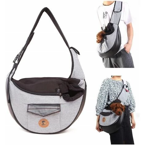 Perle Rare Sac Pour Animaux De Compagnie, Sac De Transport Pour Chat Et Chien, Avec Bandoulière, Transport Mains Libres, Gris 28 * 36cm 2 Perle Rare Sac Pour Animaux De Compagnie, Sac De Transport Pour Chat Et Chien, Avec Bandoulière, Transport Mains Libres, Gris 28 * 36cm – Image 2