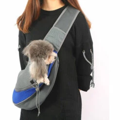 DONTODENT Sac De Transport Pour Chien Sac Bandoulière Pour Chien Sac De Transport Chiot Chat Épaule Pour Animaux De Compagnie Sling Sac Transporteur (bleu Royal)