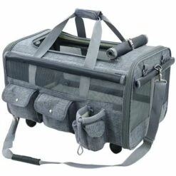 Triomphe Sac Pour Animaux De Compagnie Avec Pneu Sac De Voyage Pliable à Roue Universelle Amovible Sac Pour Chat De Grande Capacité Sac De Remorquage Pour Animaux De Compagnie