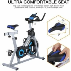 BETTER MAISON Vélo D'appartement Vélo D‘exercice Intérieur Resistance Réglable Surveillance Fréquence Cardiaque Charge 125kg Gris Avec APP - Gris