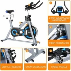 BETTER MAISON Vélo D'appartement Vélo D‘exercice Intérieur Resistance Réglable Surveillance Fréquence Cardiaque Charge 125kg Gris Avec APP - Gris 7 BETTER MAISON Vélo D'appartement Vélo D‘exercice Intérieur Resistance Réglable Surveillance Fréquence Cardiaque Charge 125kg Gris Avec APP - Gris -Cage, caisse et transport pour chien Soldes 30097517 3