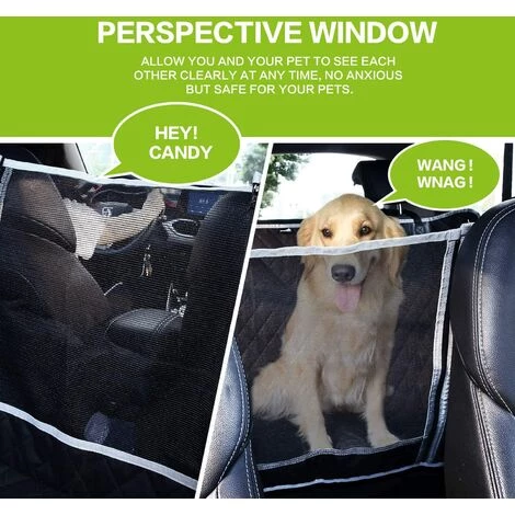 DEVENIRRICHE Pecute Housse De Siège Pour Chien 100% Imperméable, Housse Protection De Siège D'arrière Avec Fenêtre De Visualisation, Couverture Protection De Banquette Arrière Pour Voiture Et SUV(146 X 136cm,Noir) 2 DEVENIRRICHE Pecute Housse De Siège Pour Chien 100% Imperméable, Housse Protection De Siège D'arrière Avec Fenêtre De Visualisation, Couverture Protection De Banquette Arrière Pour Voiture Et SUV(146 X 136cm,Noir) – Image 2
