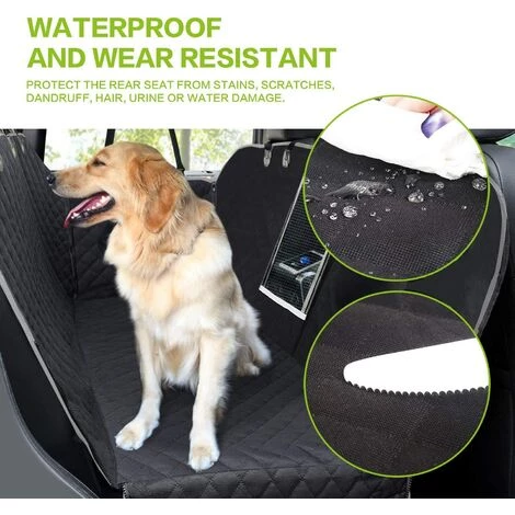 DEVENIRRICHE Pecute Housse De Siège Pour Chien 100% Imperméable, Housse Protection De Siège D'arrière Avec Fenêtre De Visualisation, Couverture Protection De Banquette Arrière Pour Voiture Et SUV(146 X 136cm,Noir) 5 DEVENIRRICHE Pecute Housse De Siège Pour Chien 100% Imperméable, Housse Protection De Siège D'arrière Avec Fenêtre De Visualisation, Couverture Protection De Banquette Arrière Pour Voiture Et SUV(146 X 136cm,Noir) – Image 5