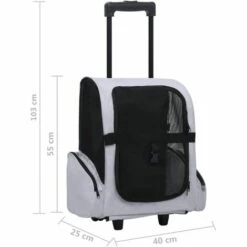 VidaXL Chariot Polyvalent Pliable Pour Animaux De Compagnie Gris - Gris 7 VidaXL Chariot Polyvalent Pliable Pour Animaux De Compagnie Gris - Gris -Cage, caisse et transport pour chien Soldes 30871456 3