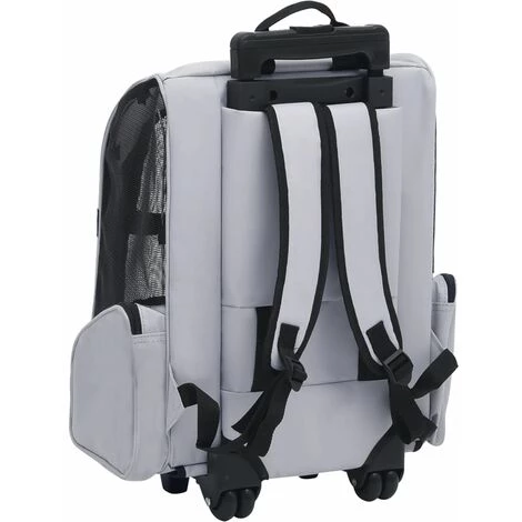 VidaXL Chariot Polyvalent Pliable Pour Animaux De Compagnie Gris - Gris 4 VidaXL Chariot Polyvalent Pliable Pour Animaux De Compagnie Gris - Gris – Image 4