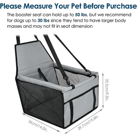 BRIDAY Siège Rehausseur Pour Animaux De Compagnie Pour Petits Chiens, Housse De Siège Rehausseur Imperméable Et Respirant Pour Chien, Sac De Transport Protecteur Pour Animaux De Compagnie Gris 3 BRIDAY Siège Rehausseur Pour Animaux De Compagnie Pour Petits Chiens, Housse De Siège Rehausseur Imperméable Et Respirant Pour Chien, Sac De Transport Protecteur Pour Animaux De Compagnie Gris – Image 3