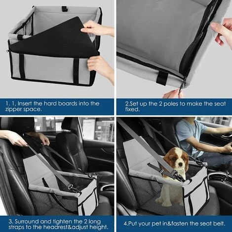 BRIDAY Siège Rehausseur Pour Animaux De Compagnie Pour Petits Chiens, Housse De Siège Rehausseur Imperméable Et Respirant Pour Chien, Sac De Transport Protecteur Pour Animaux De Compagnie Gris 4 BRIDAY Siège Rehausseur Pour Animaux De Compagnie Pour Petits Chiens, Housse De Siège Rehausseur Imperméable Et Respirant Pour Chien, Sac De Transport Protecteur Pour Animaux De Compagnie Gris – Image 4