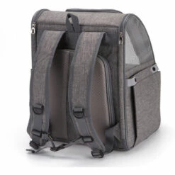 Triomphe Sac à Dos Pour Animaux De Compagnie Chat Chien Extensible Sac Transport Pour Chat Petit Chien Respirant, Sac A Dos De Transport Chat Avec Matelas En Peluche Amovible, Pour Voyage En Train/Voiture/Restaurant/Avion ,Gris