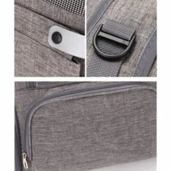 Triomphe Sac à Dos Pour Animaux De Compagnie Chat Chien Extensible Sac Transport Pour Chat Petit Chien Respirant, Sac A Dos De Transport Chat Avec Matelas En Peluche Amovible, Pour Voyage En Train/Voiture/Restaurant/Avion ,Gris -Cage, caisse et transport pour chien Soldes 31974669 4