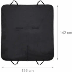 Relaxdays Couverture Voiture Chien, 4 Sangles Pour L’appui-tête, Couverture Imperméable, L X P : 136 X 142 Cm, Noir -Cage, caisse et transport pour chien Soldes 32291482 4