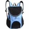 AIDUCHO Sac A Dos De Transport Pour Chien Chat, Mains Libres Ventilation Réglable Sac à Double Bandoulière Pour Porter Chien Chat Chinot Chaton Lapin Marcher Randonnée Voyager(Bleu Clair)