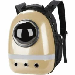 AIDUCHO Portable Transporteur D'animaux Capsule Sac à Dos Transparent Bubble Sac De Transport Pour Chat Chien Chiot Petits Animaux - Doré