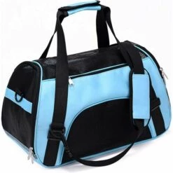 AIDUCHO Sac De Transport Pliable Pour Petits Chiens Et Chats Avec Fermeture éclair De Sécurité Bleu Pâle