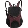 AIDUCHO Chien Carrier Backpack, Mains Libres Ventilation Réglable Mains Marcher Randonnée Voyager Double Sac à Bandoulière Pour Porter Chien Chien(café)