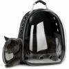 AIDUCHO Transporteur D'animaux Sac à Dos Transparent Chiens Et Chats Sac De Transport Extérieur Conception De Capsule Respirante Visites à 180 Degrés Pour Les Animaux Domestiques - Noir