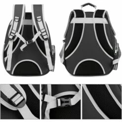 AIDUCHO Transporteur D'animaux Sac à Dos Transparent Chiens Et Chats Sac De Transport Extérieur Conception De Capsule Respirante Visites à 180 Degrés Pour Les Animaux Domestiques - Noir -Cage, caisse et transport pour chien Soldes 32752185 4